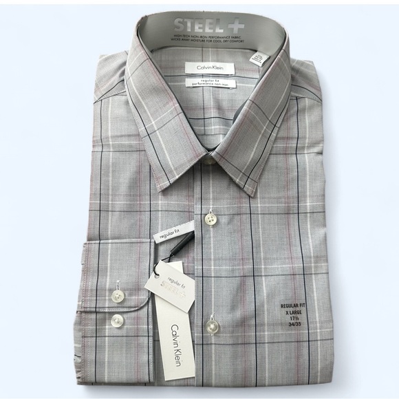 Calvin Klein Steel+ Men's Long Sleeved Dress Shirt - Picture 1 of 2